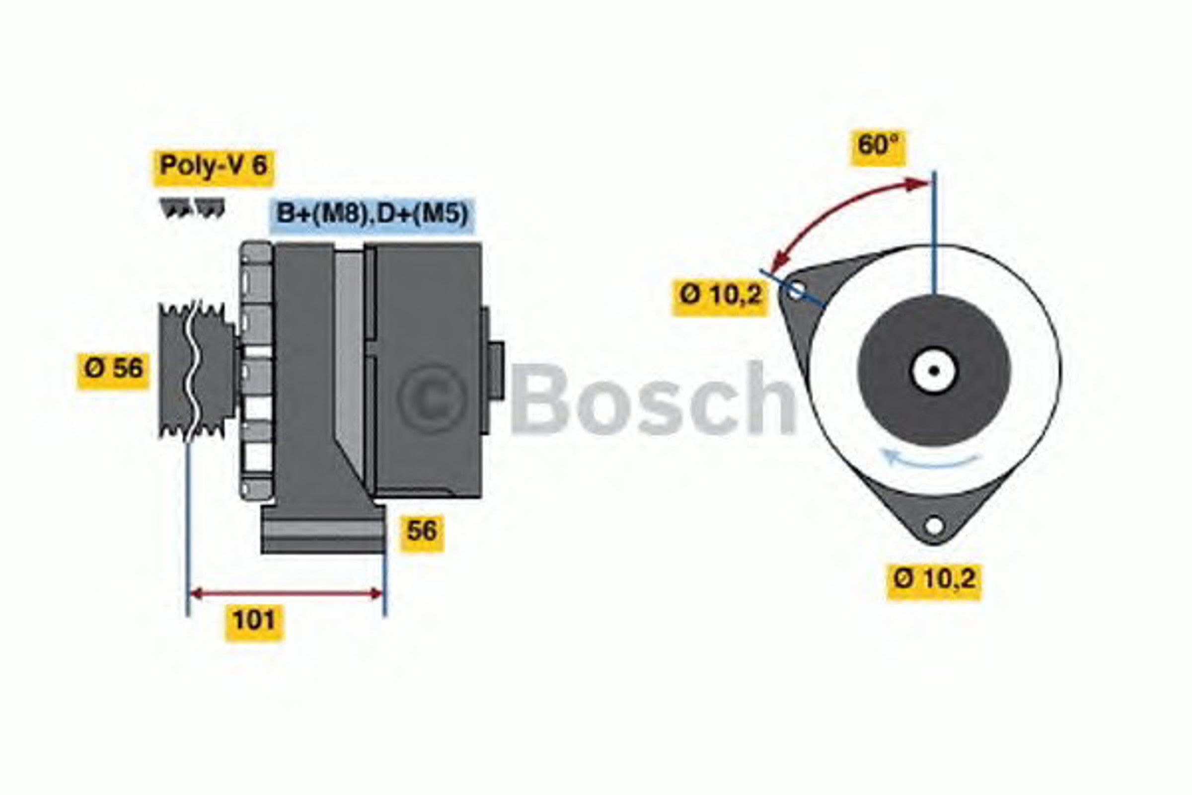 Генератор BOSCH 0986036360