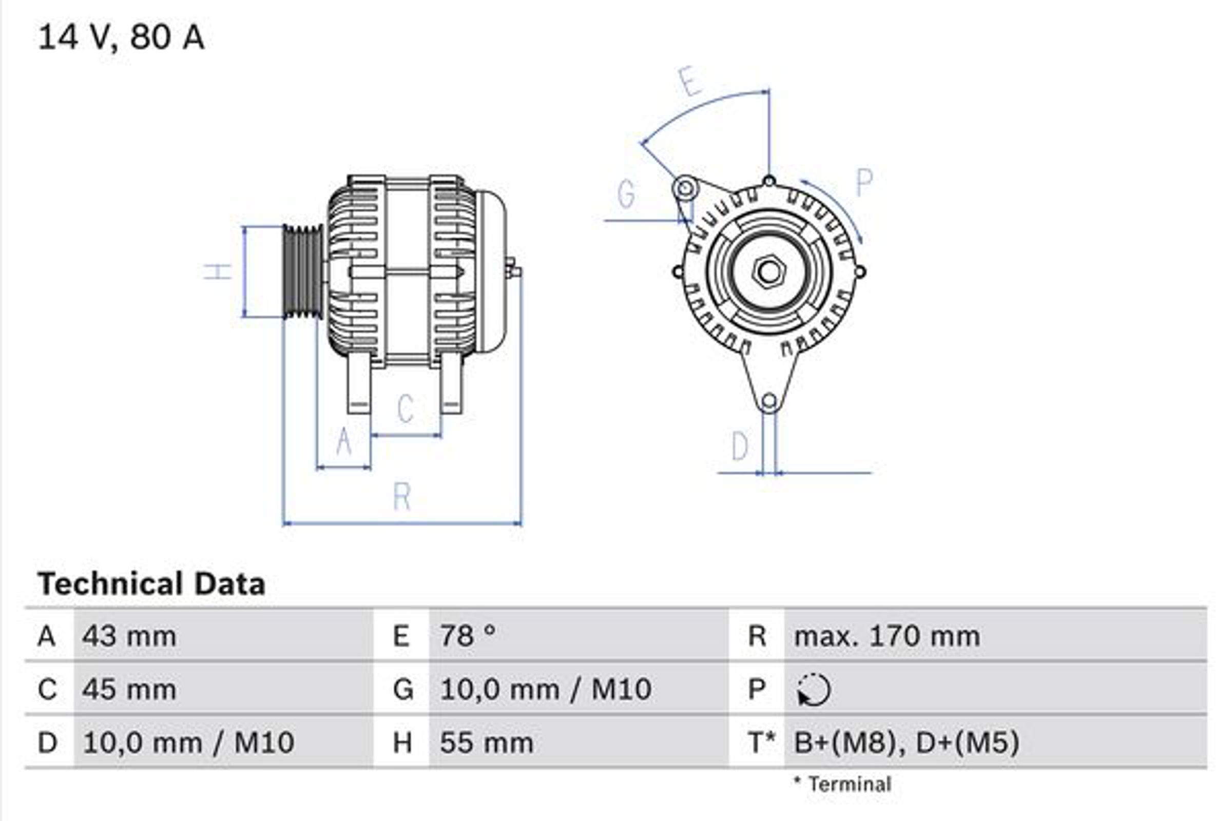 Генератор BOSCH 0986042081