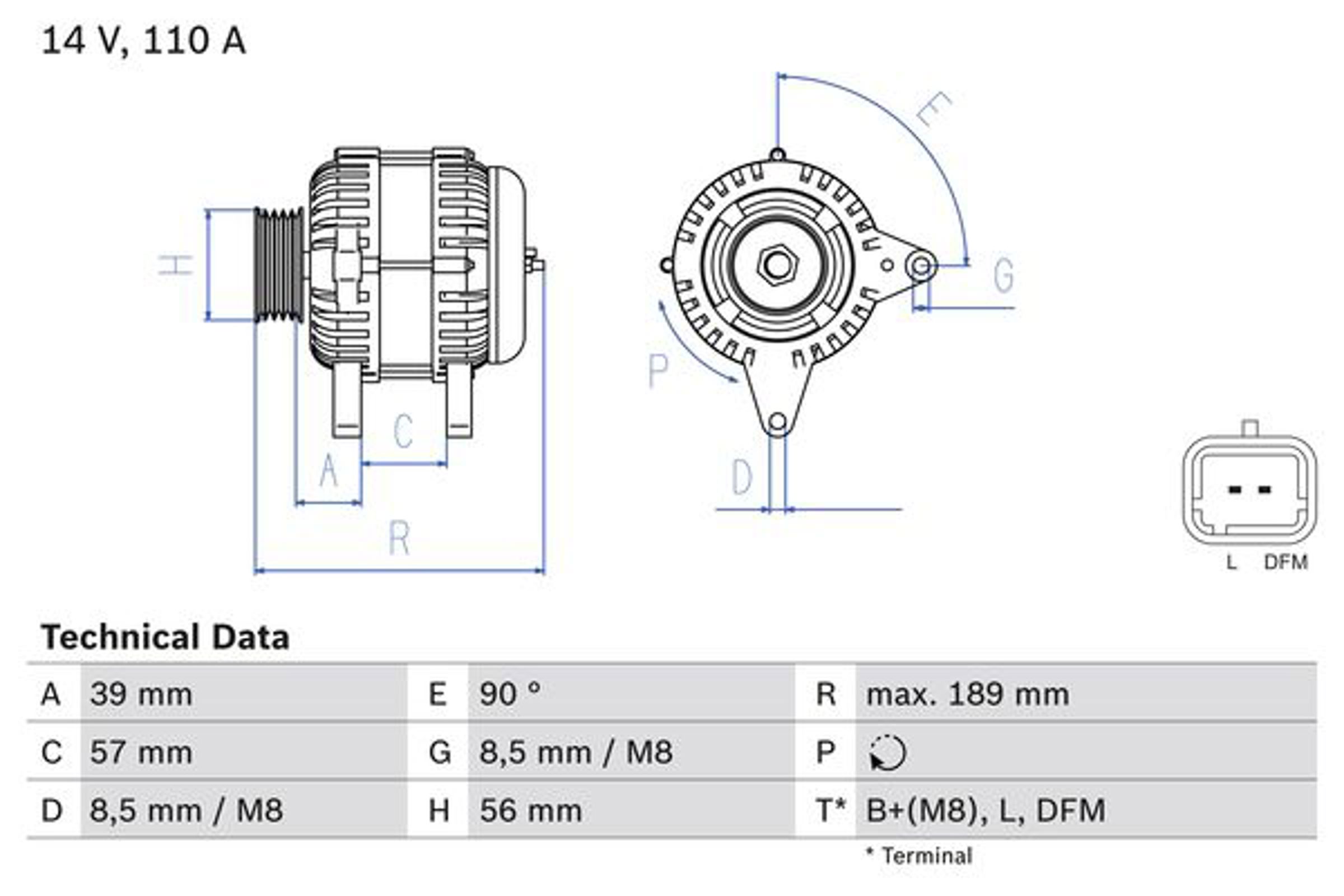 Генератор BOSCH 0986083440