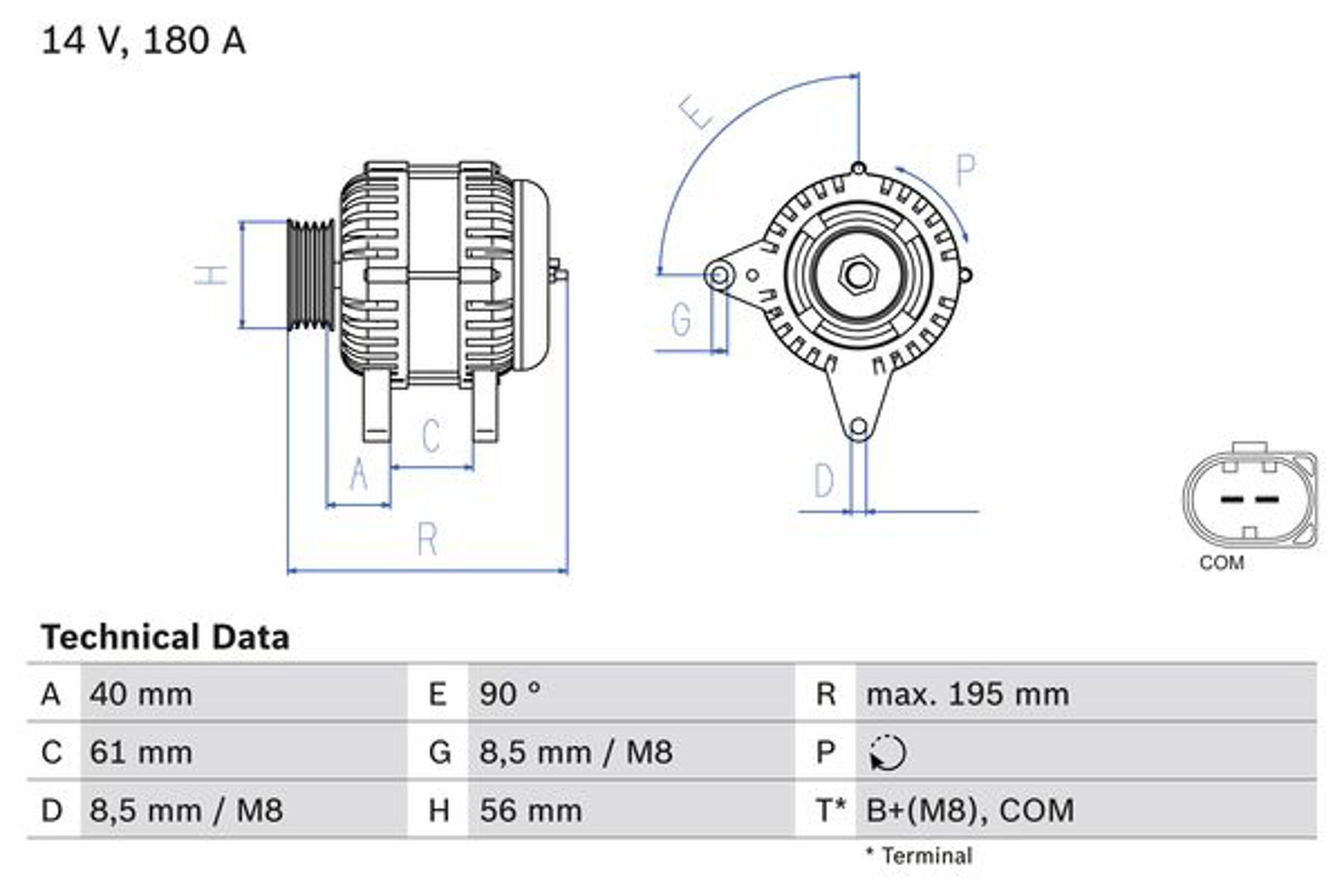 Генератор BOSCH 0986084250