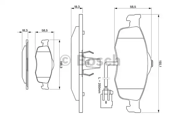 Комплект тормозных колодок дискового тормоза BOSCH 0986424359