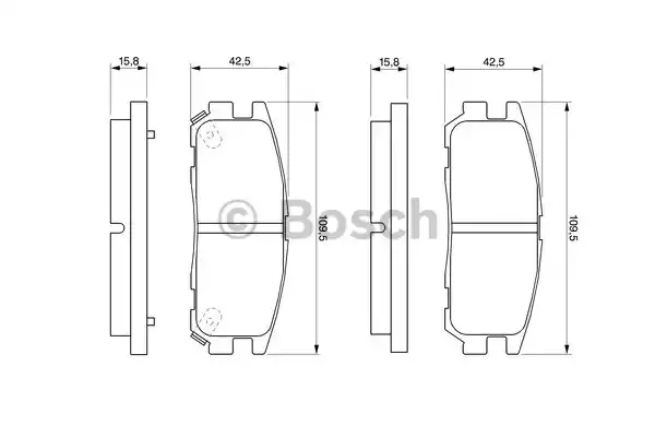 Комплект тормозных колодок дискового тормоза BOSCH 0986424367