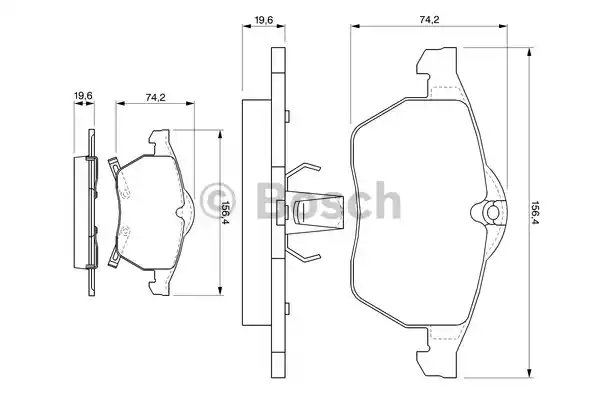 Комплект тормозных колодок дискового тормоза BOSCH 0986424488