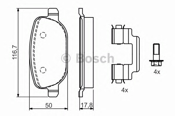 Колодки тормозные дисковые BOSCH 0986424775