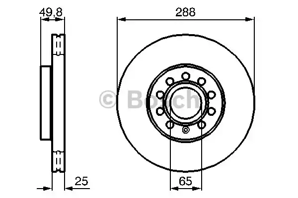 Тормозной диск BOSCH 0986479088