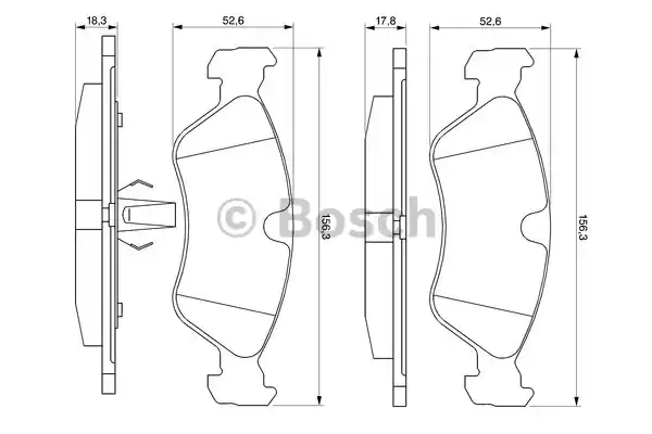 Комплект тормозных колодок дискового тормоза BOSCH 0986491900