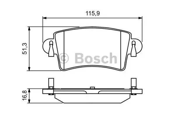Комплект тормозных колодок дискового тормоза BOSCH 0986494043