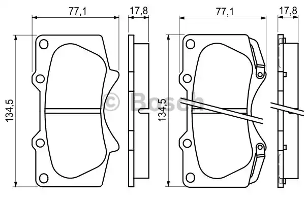 Комплект тормозных колодок дискового тормоза BOSCH 0986494153