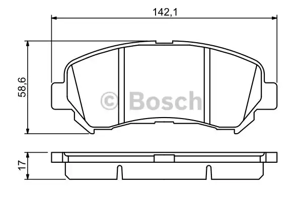 Комплект тормозных колодок дискового тормоза BOSCH 0986494244