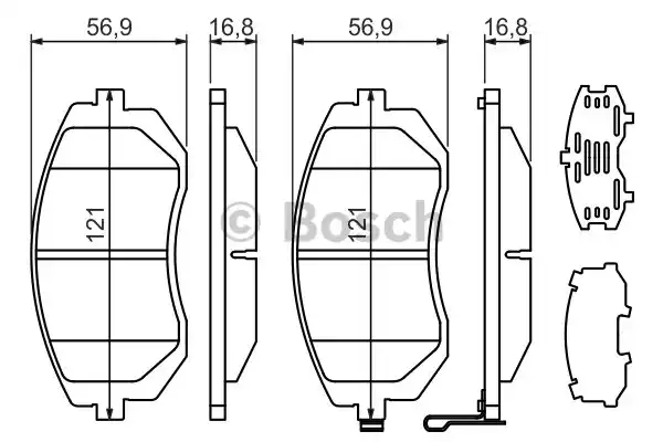 Комплект тормозных колодок дискового тормоза BOSCH 0986494315
