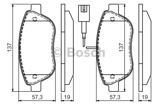 Комплект тормозных колодок дискового тормоза BOSCH 0986494464
