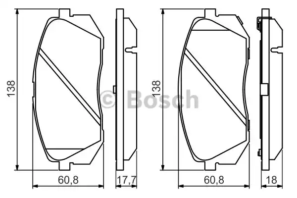 Комплект тормозных колодок дискового тормоза BOSCH 0986494559