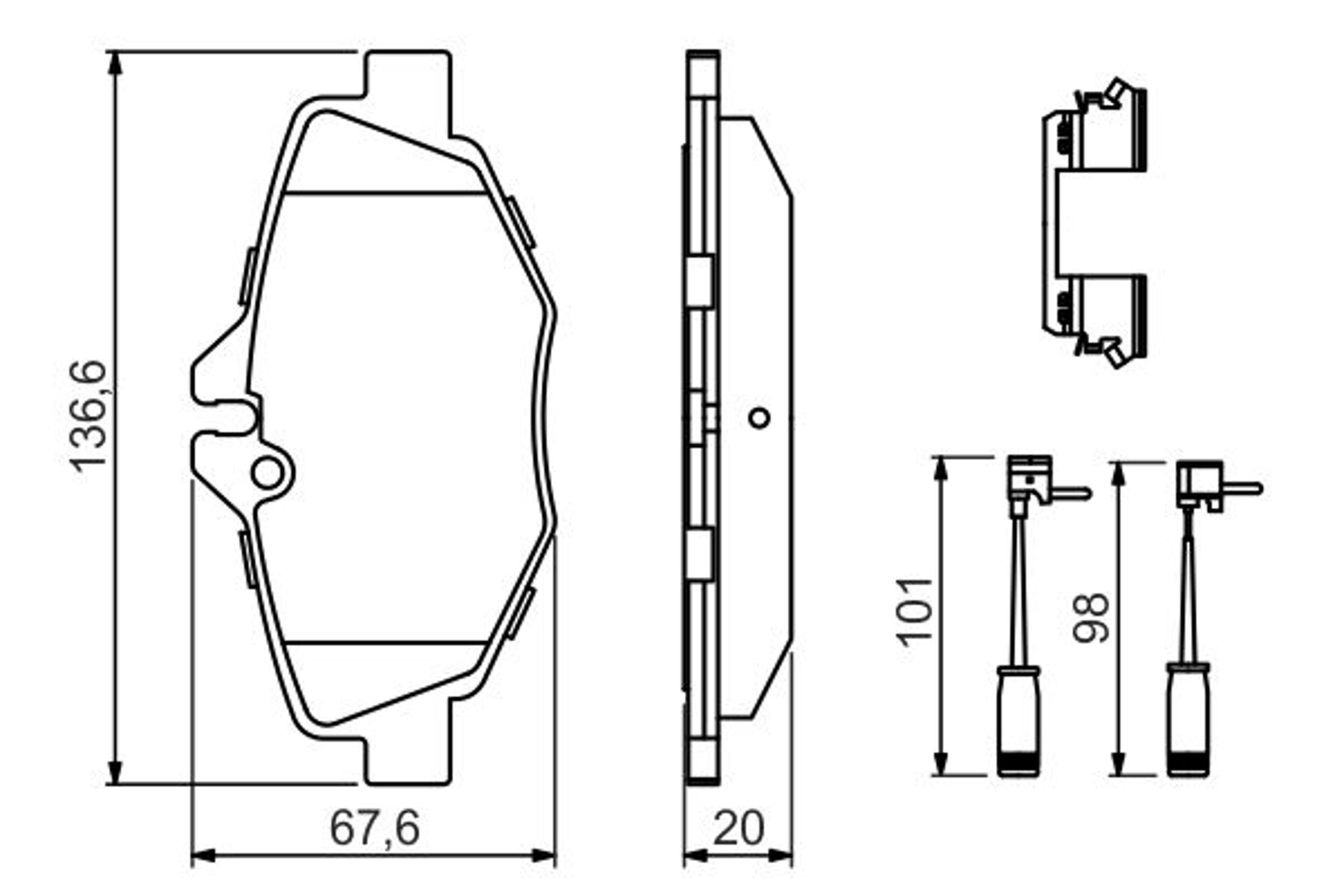 Колодки тормозные дисковые /комплект 4 шт/ BOSCH 0986494647
