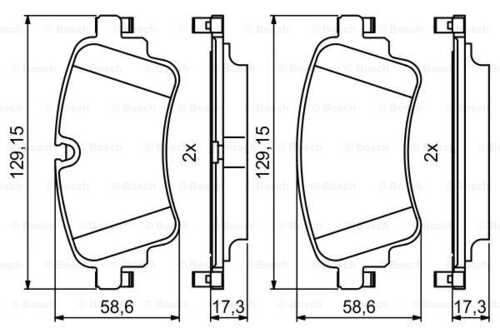 Комплект тормозных колодок дискового тормоза BOSCH 0986494833