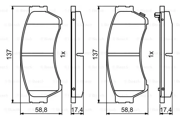 Комплект тормозных колодок дискового тормоза BOSCH 0986494860