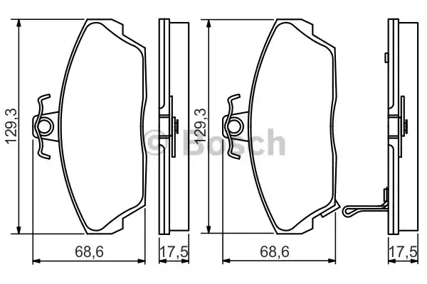 Комплект тормозных колодок дискового тормоза BOSCH 0986495233
