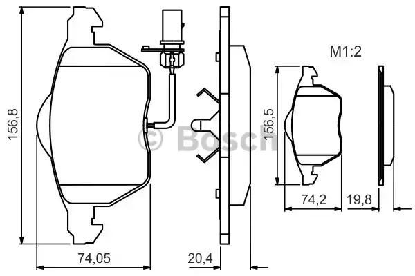 Комплект тормозных колодок дискового тормоза BOSCH 0986495241