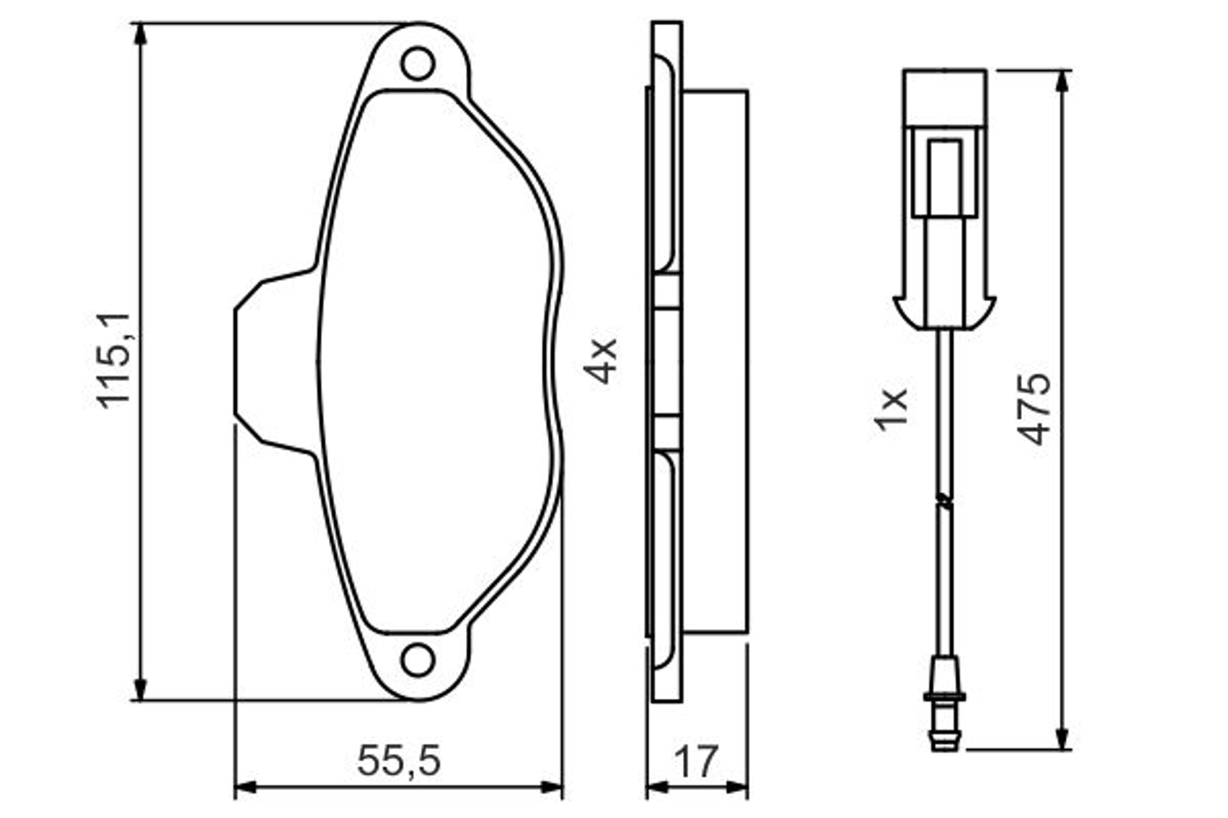 Колодки тормозные передние к-кт BOSCH 0986495475