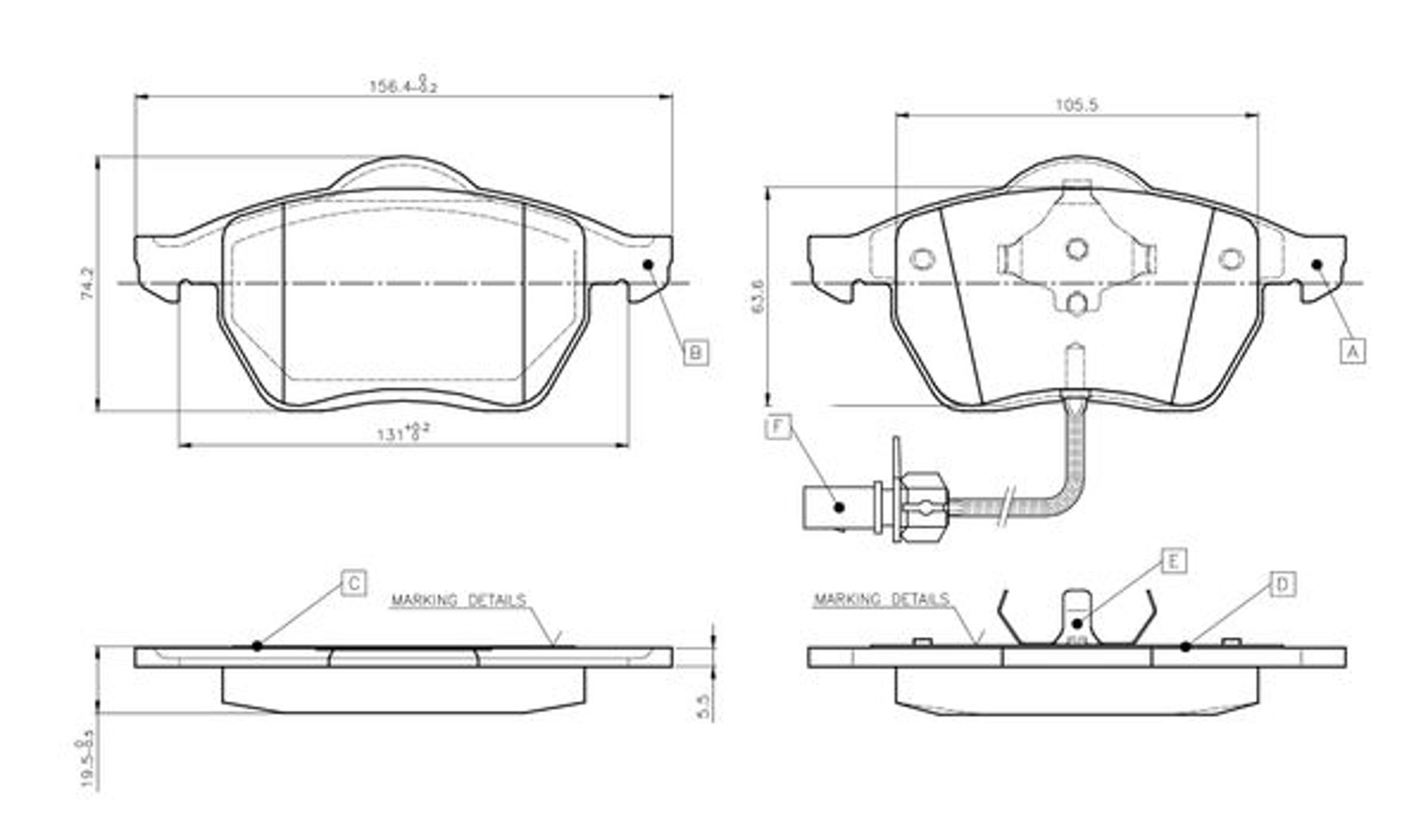 Комплект тормозных колодок дисковый тормоз BOSCH 0986TB2673