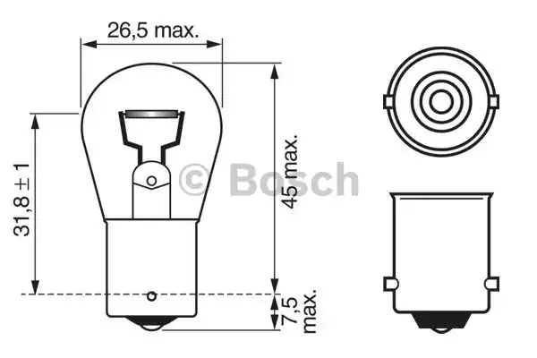 Лампа накаливания фонарь указателя поворота BOSCH 1987302201