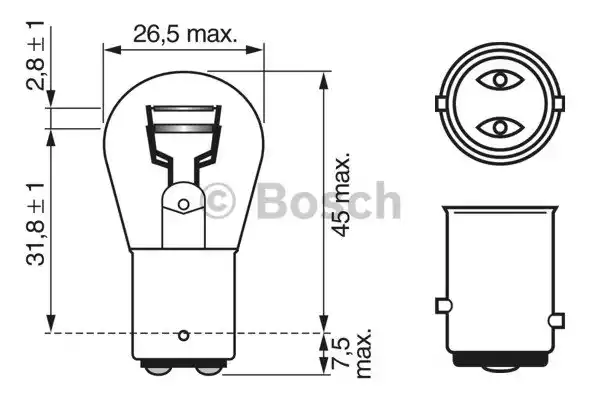 Лампа накаливания фонарь указателя поворота BOSCH 1987302202