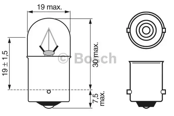 Лампа накаливания фонарь указателя поворота BOSCH 1987302510