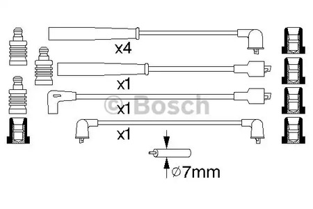 Комплект проводов зажигания BOSCH 0 986 356 935