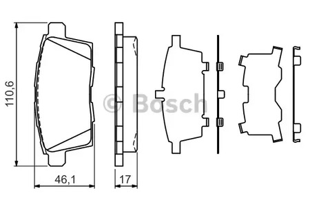 Комплект тормозных колодок дискового тормоза BOSCH 0 986 494 376