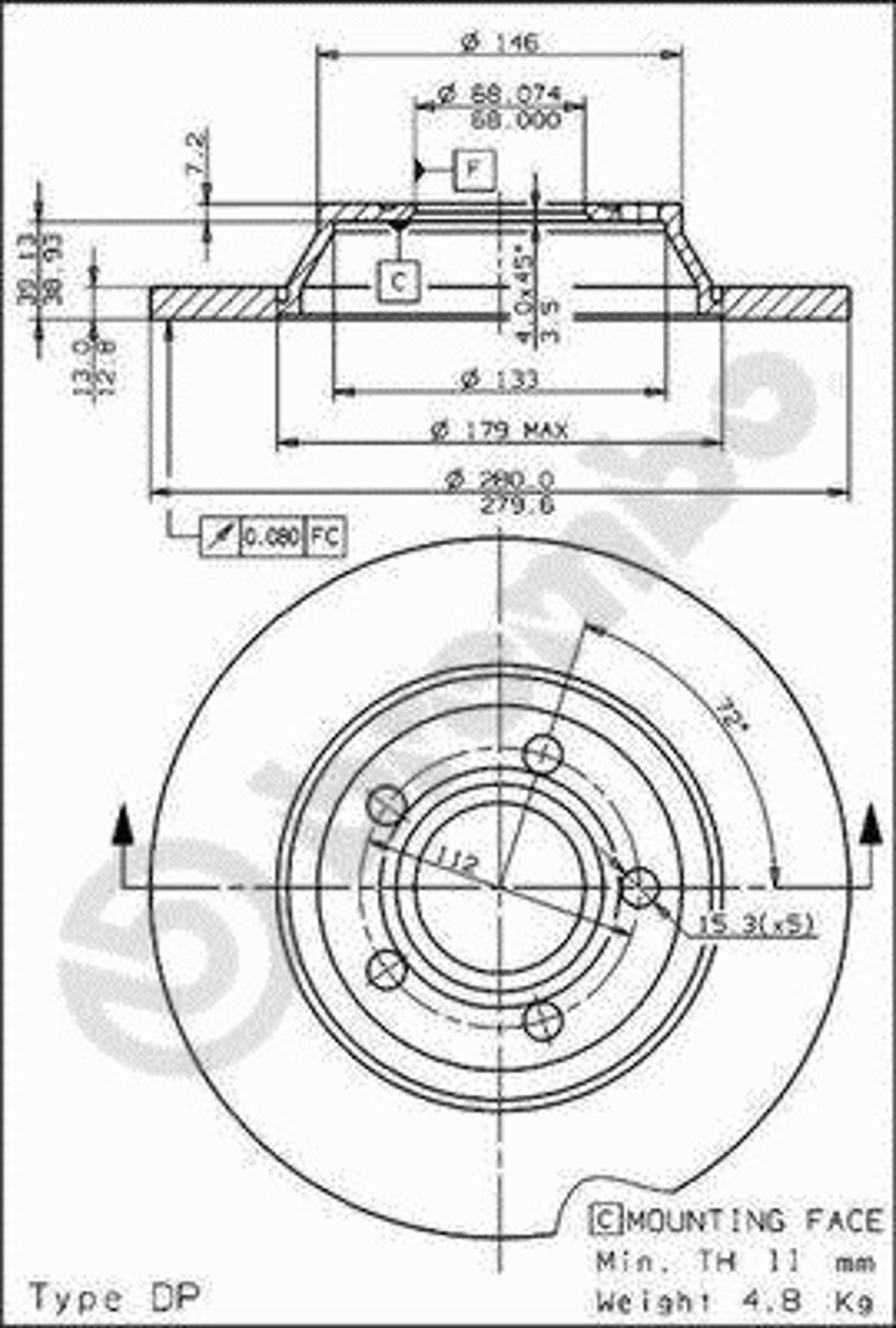 Диск тормозной BRECO BS 7503