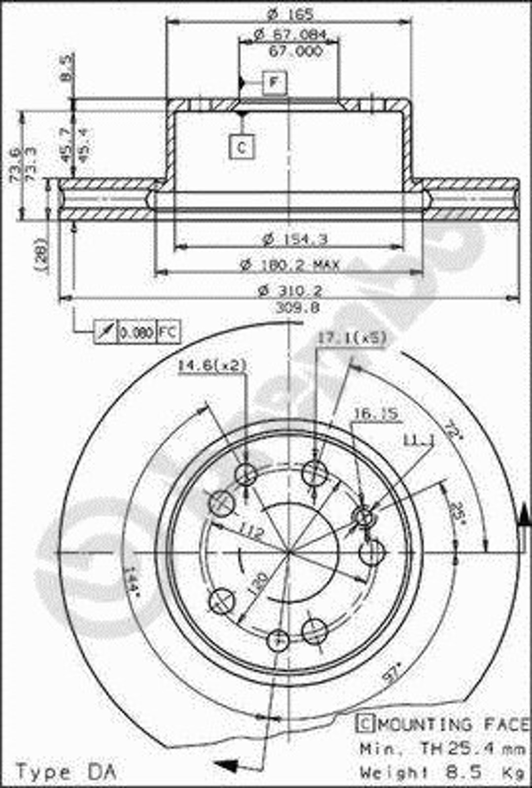 Диск тормозной BRECO BS 8106