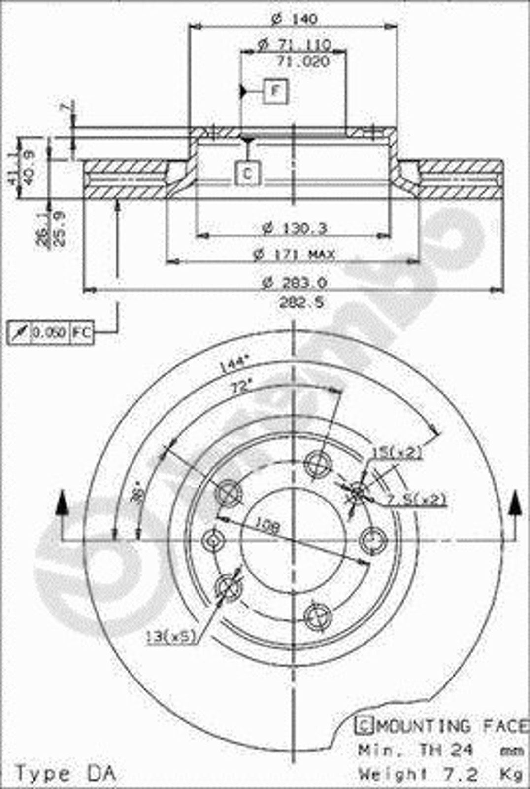 Диск тормозной BRECO BS 8527