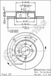 Тормозной диск BREMBO 08.4878.10