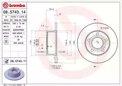 Тормозной диск prime line - uv coated