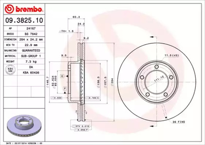 Тормозной диск BREMBO 09.3825.10