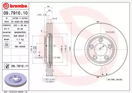 Тормозной диск BREMBO 09.7910.11