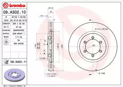 Диск тормозной BREMBO 09.A302.11