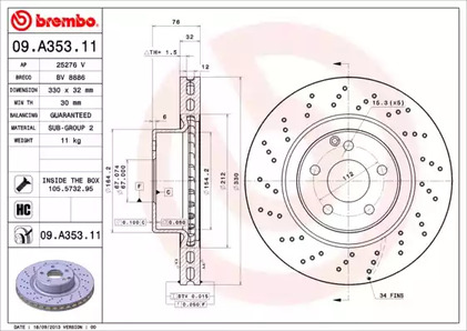 Тормозной диск prime line - uv coated