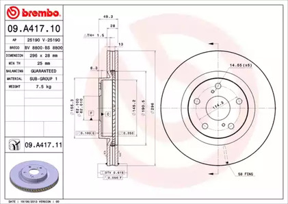 Тормозной диск BREMBO 09.A417.11