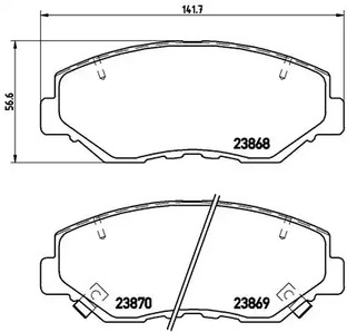 Комплект тормозных колодок дискового тормоза BREMBO P 28 035