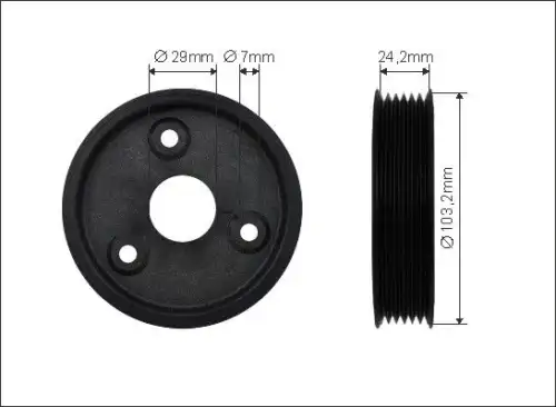 Шкив насоса гур рено master 2 2.2-2.5dci g9t g9u - 500322 CAFFARO 500322