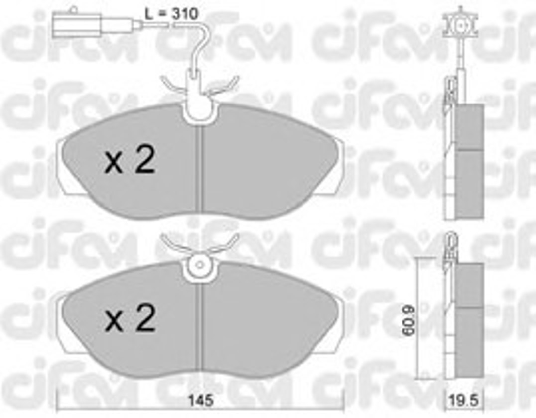Комплект тормозных колодок дисковый тормоз CIFAM 822-154-1