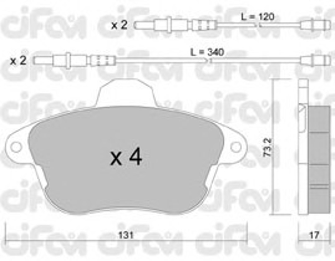 Комплект тормозных колодок дисковый тормоз CIFAM 822-184-0