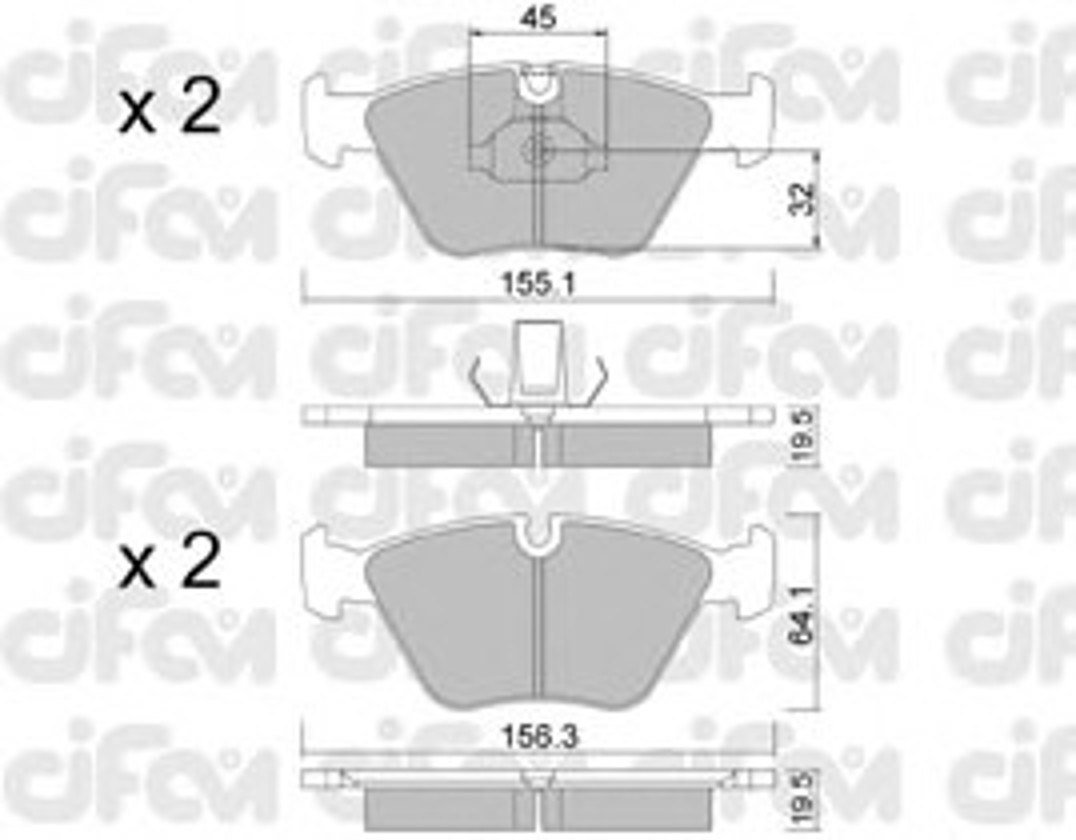Комплект тормозных колодок дисковый тормоз CIFAM 822-207-3