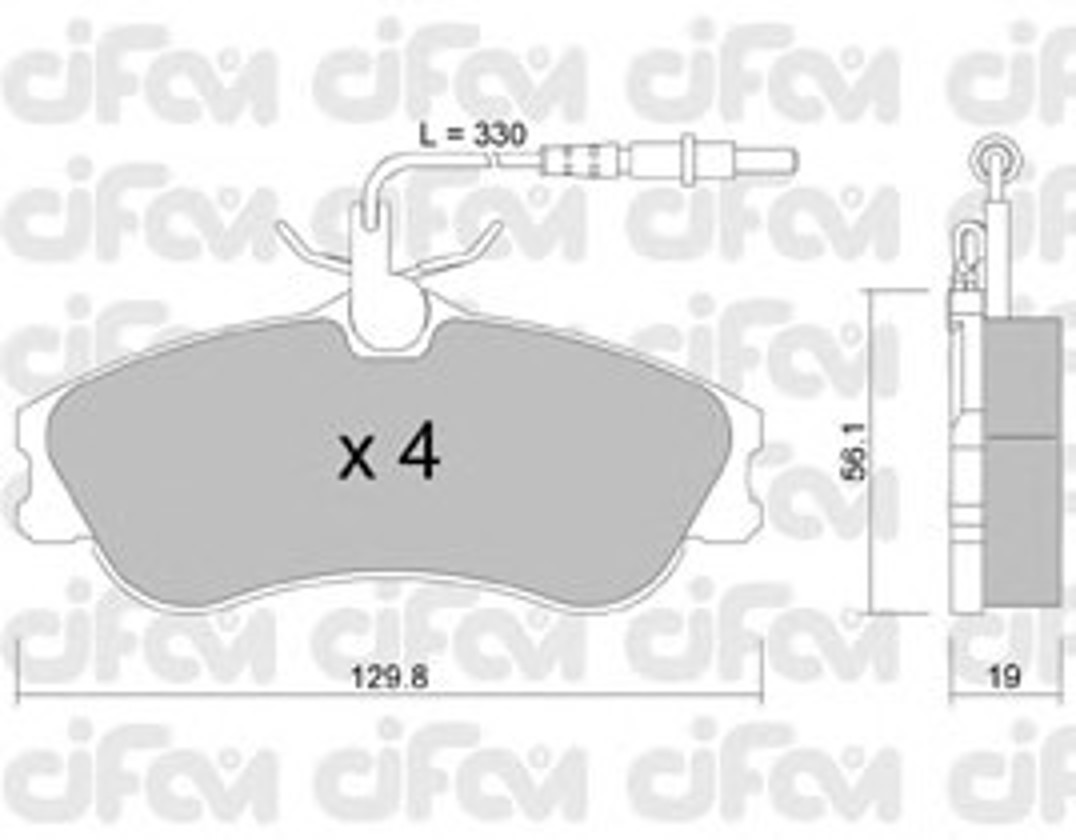 Комплект тормозных колодок дисковый тормоз CIFAM 822-217-0