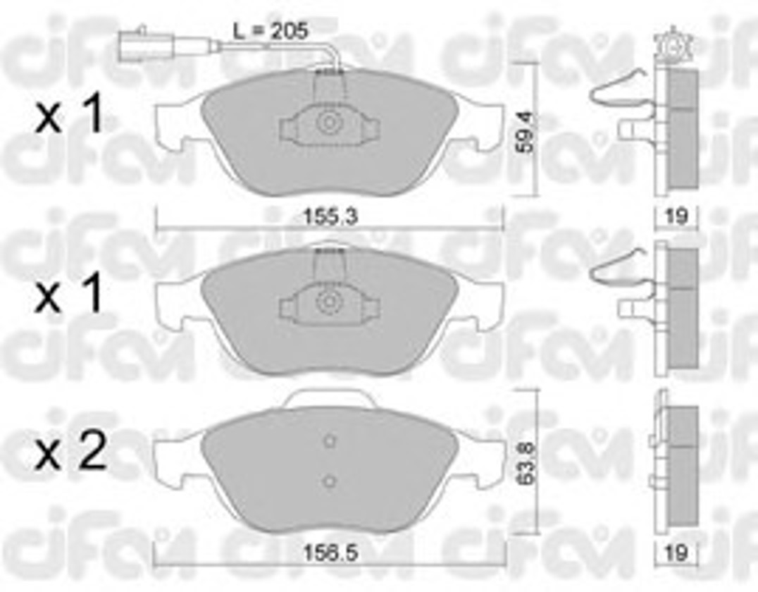 Комплект тормозных колодок дисковый тормоз CIFAM 822-220-1