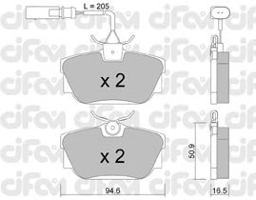 Колодки тормозные дисковые комплект CIFAM 822-346-2