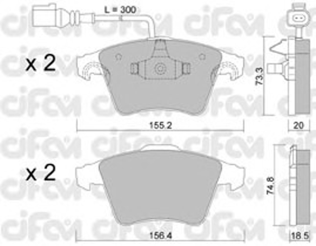 Колодки тормозные дисковые CIFAM 822-552-2