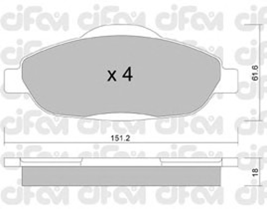 Комплект тормозных колодок дисковый тормоз CIFAM 822-804-0