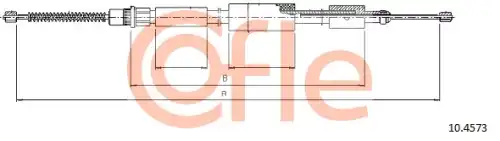 Трос стояночного тормоза задн прав citroen zx 91-1493/1171mm COFLE 92.10.4573