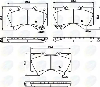 Brake pad set disc brake COMLINE CBP31661